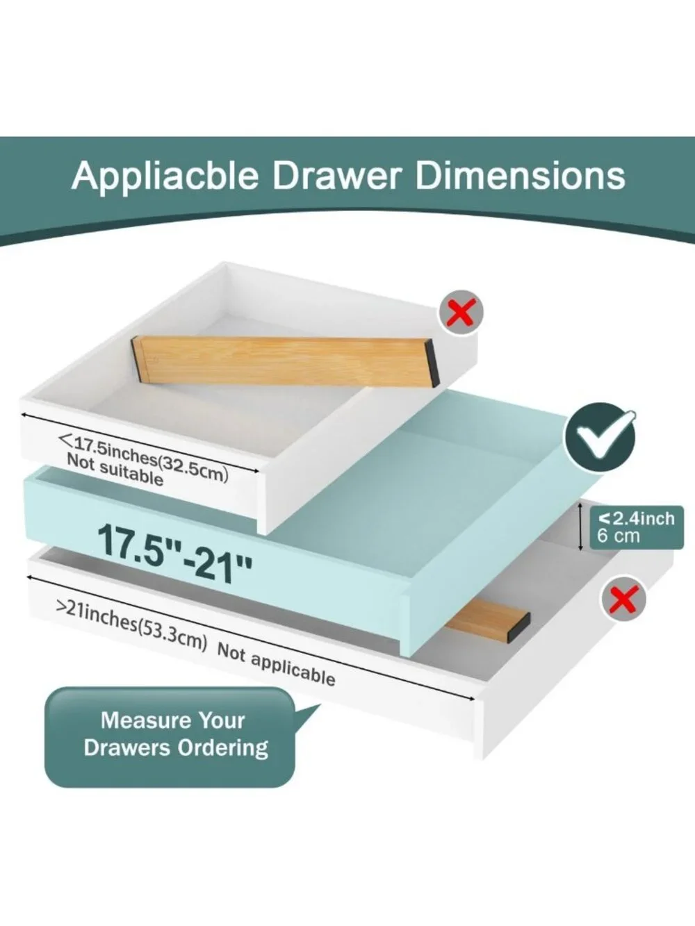 Adjustable Bamboo Drawer Dividers 4-Pack | Expandable Kitchen & Closet Organizer